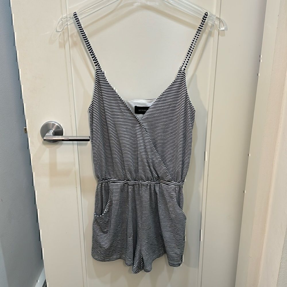 Mink Pink Romper Navy and White Stripes Size XS